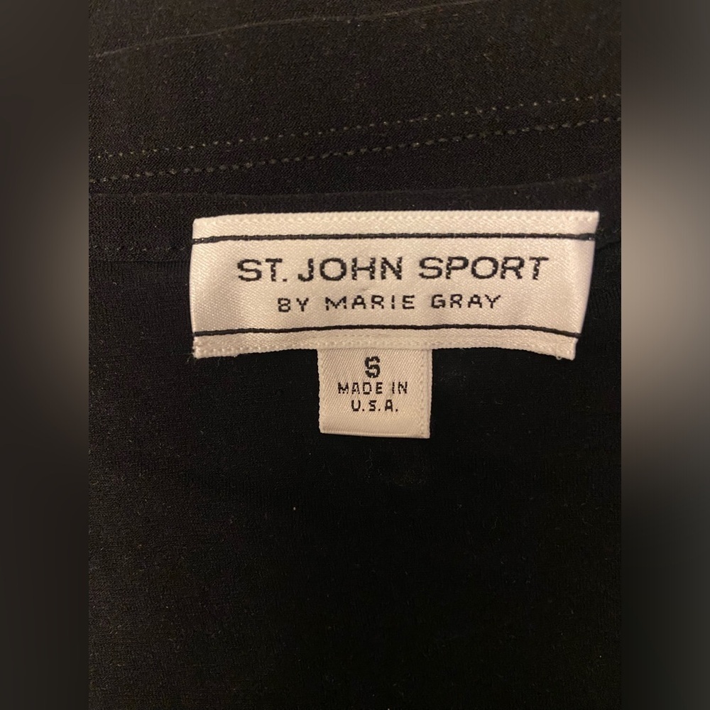 St. John Sport by Marie Gray Black Fitted Tank Top - Picture 2 of 4